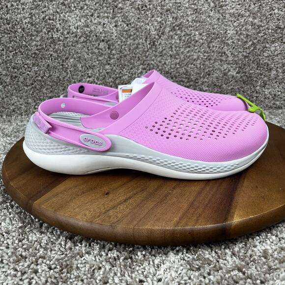 Crocs LiteRide 360 Clog Mens Size 13 Pink White Beach Outdoor Slip On Sandals - Picture 2 of 9